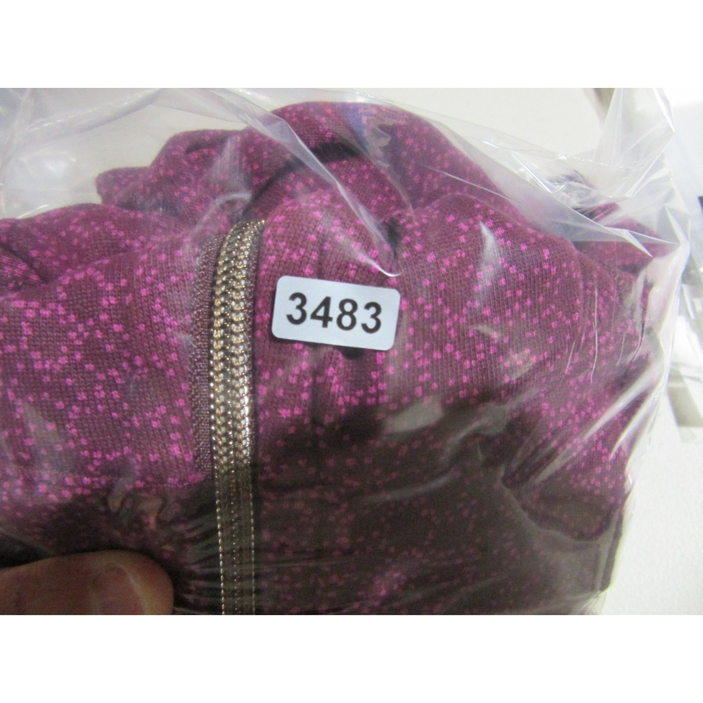 Lululemon Scuba Hoodie Womens 8 Purple Excellent Star Pixel Geometric III Zip - Picture 12 of 12